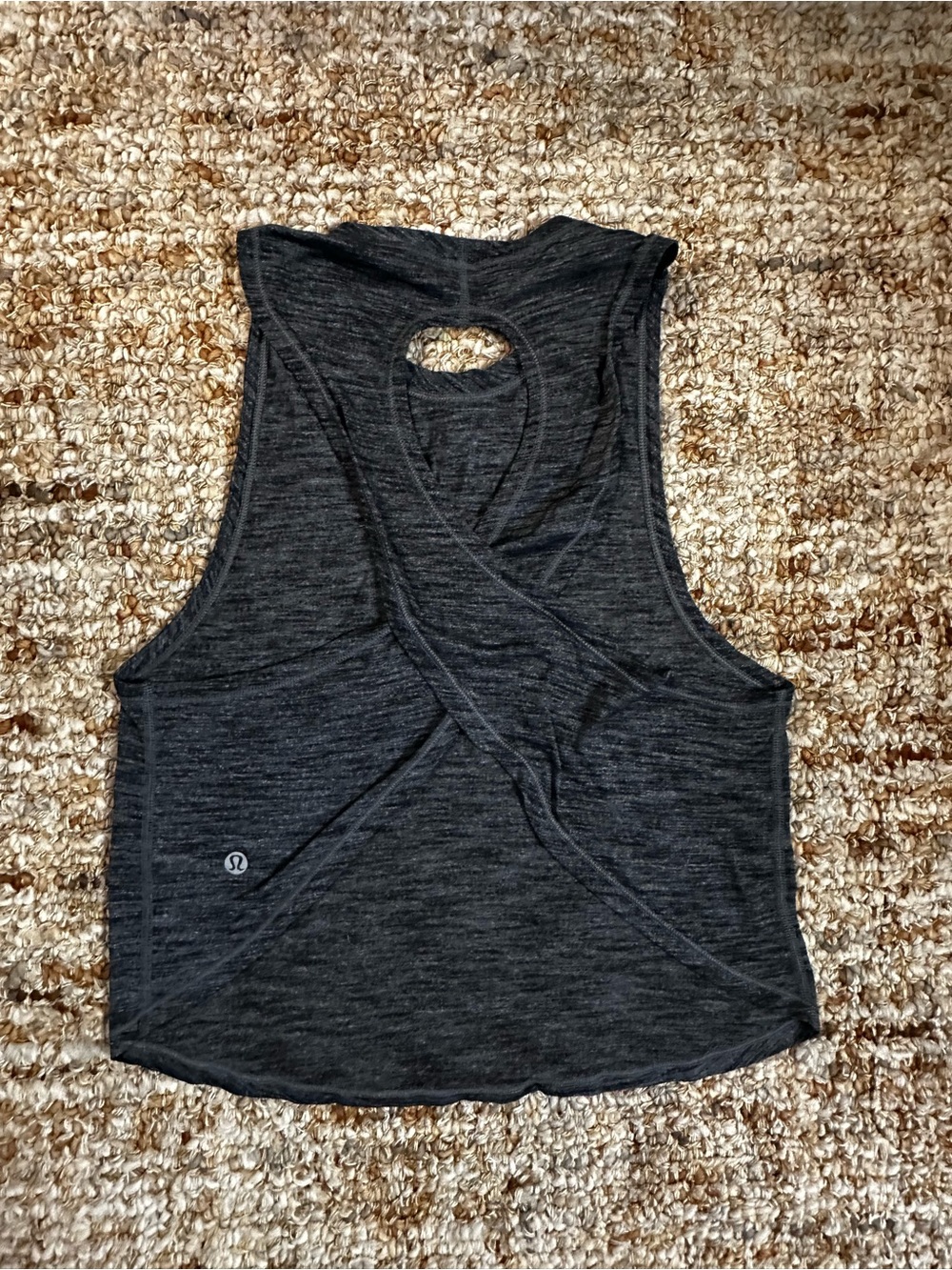 lululemon athletica Charcoal Crisscross Back Tank Top